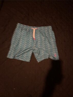 Spyder Blue Swim Shorts with Pink Drawstring